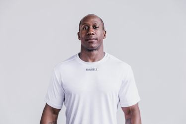 Nobull Lightweight Textured Men's T Shirts White Camo | Australia (IW2485)